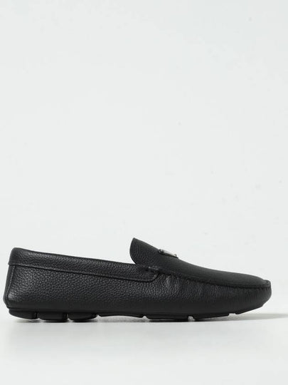 Logo Leather Loafers Black - PRADA - BALAAN 2