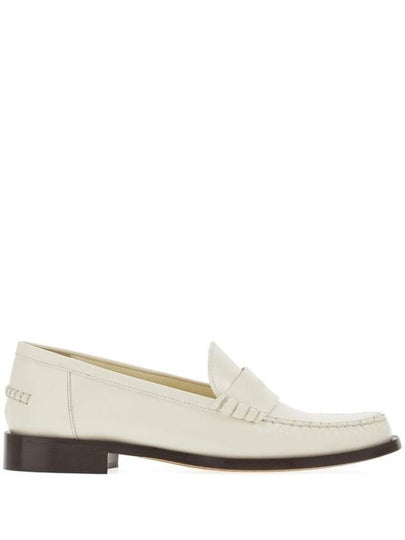 Logo Leather Loafers White - SALVATORE FERRAGAMO - BALAAN 2