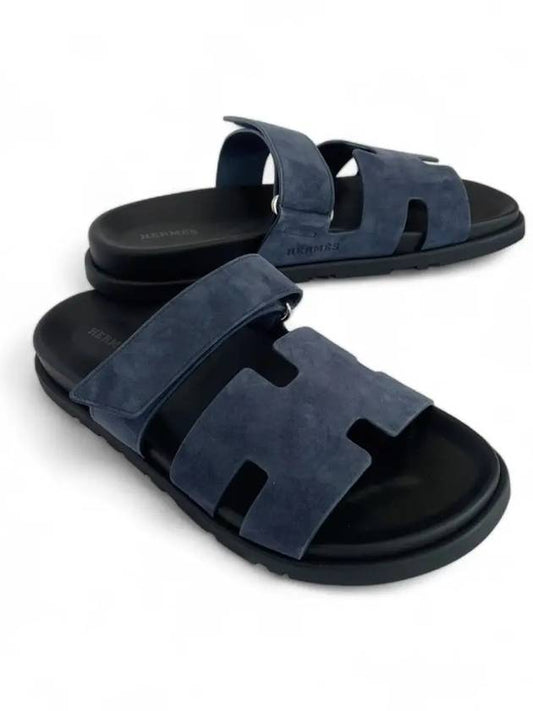 Chypre Suede Sandals Blue Celeste - HERMES - BALAAN 2