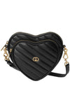 Interlocking G Mini Heart Shoulder Bag Black - GUCCI - BALAAN 1