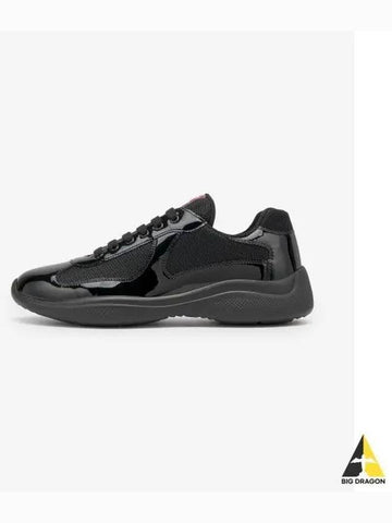 America s Cup Patent Leather Sneakers Black 4E3400ASZF0002 - PRADA - BALAAN 1