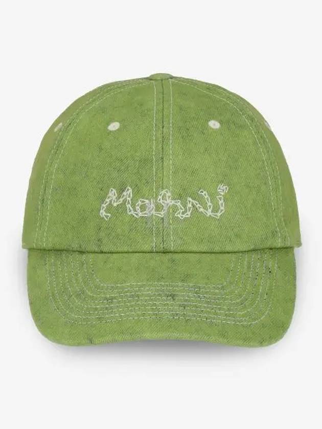 Embroidered Logo Denim Ball Cap Green - MARNI - BALAAN 2