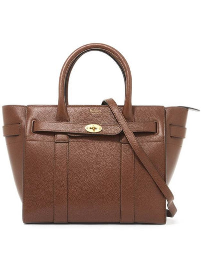 Small Classic Grain Zipped Bayswater Tote Bag Oak - MULBERRY - BALAAN 2