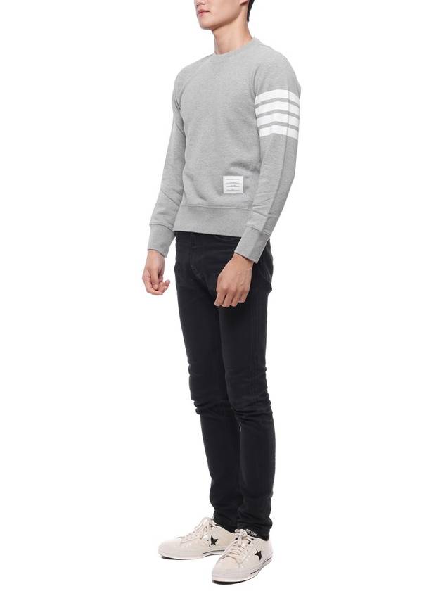 4 Bar Loopback Jersey Sweatshirt Light Grey - THOM BROWNE - BALAAN 5