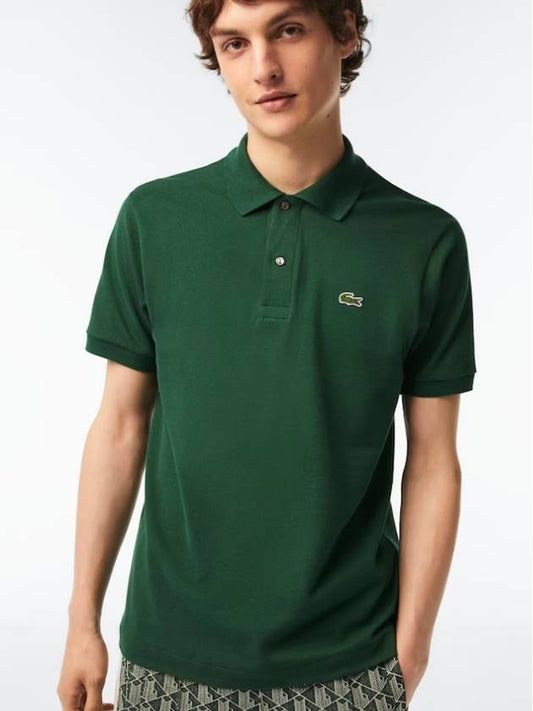Men's Logo Classic Fit Cotton Short Sleeve Polo Shirt Green - LACOSTE - BALAAN 2