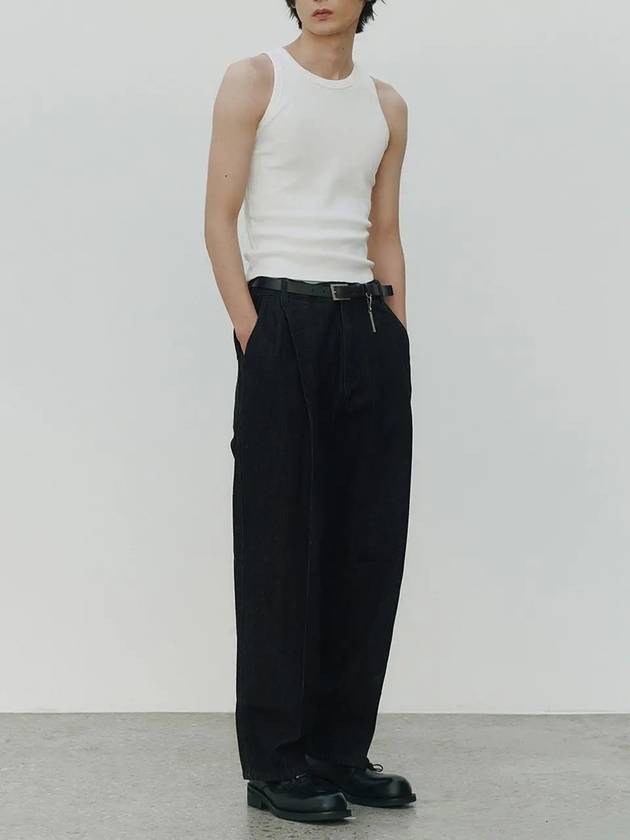 Denim Wide Pants Black - NOIRER - BALAAN 3