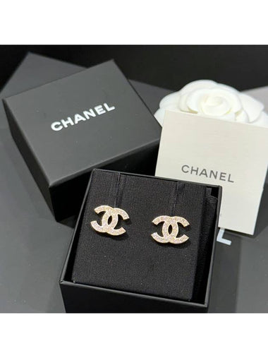 Women s Earrings Champagne Gold Crystal - CHANEL - BALAAN 1