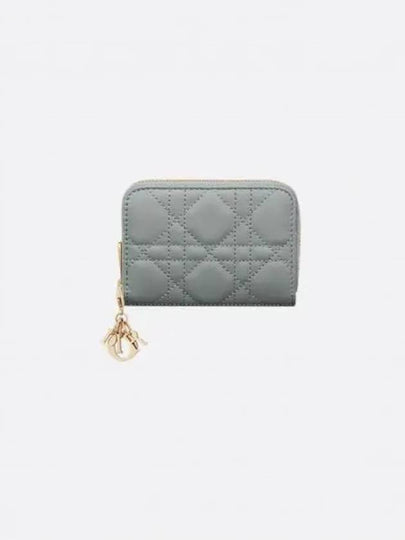 Lady Voyageur Cannage Lambskin Small Coin Wallet Cloud Blue - DIOR - BALAAN 2