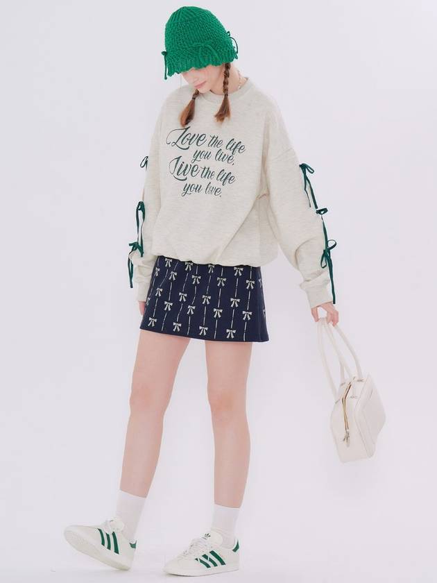 MET ribbon detail sweatshirt mini skirt set - METAPHER - BALAAN 5