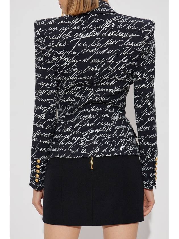 Balmain Blazer With Monogram, Women's, Black - BALMAIN - BALAAN 4