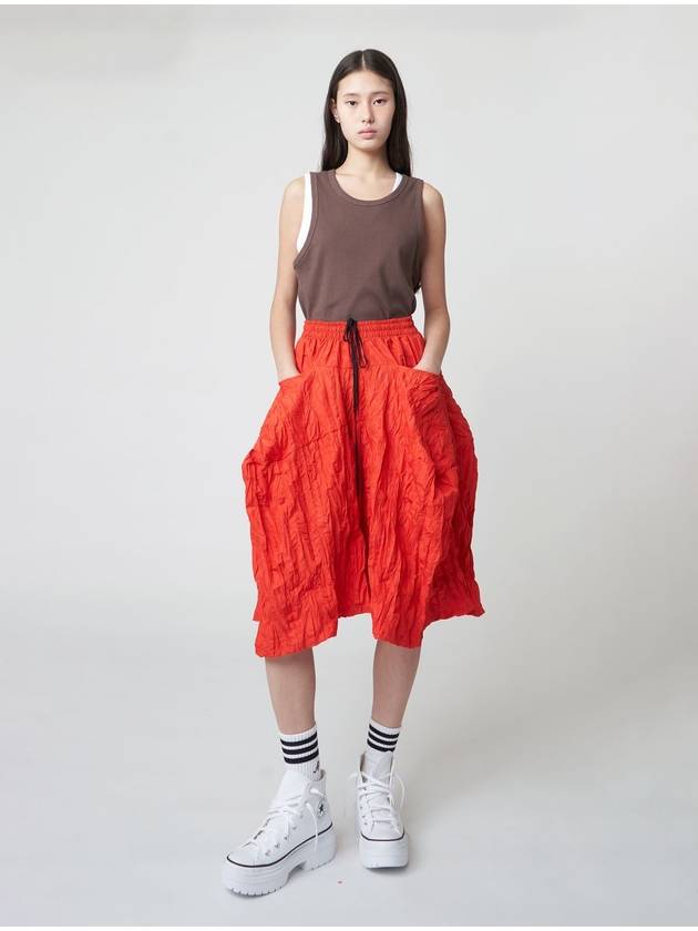 Crinkle Bermuda Wide Pants Acid Orange - ATHPLATFORM - BALAAN 5