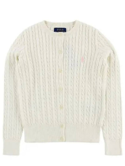 Polo Kids cable cardigan 313543047012 WARM white adult wearable - RALPH LAUREN - BALAAN 1