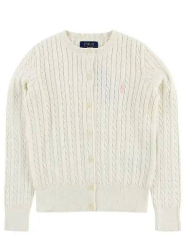 Polo Kids cable cardigan 313543047012 WARM white adult wearable - RALPH LAUREN - BALAAN 1