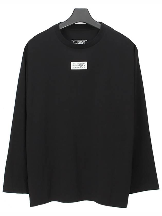 Logo Round Neck Cotton Long Sleeve T Shirt Black - MAISON MARGIELA - BALAAN 2