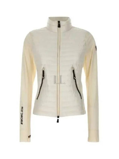 Women's Grenoble Patch Logo Zip-Up Cardigan White - MONCLER - BALAAN 2