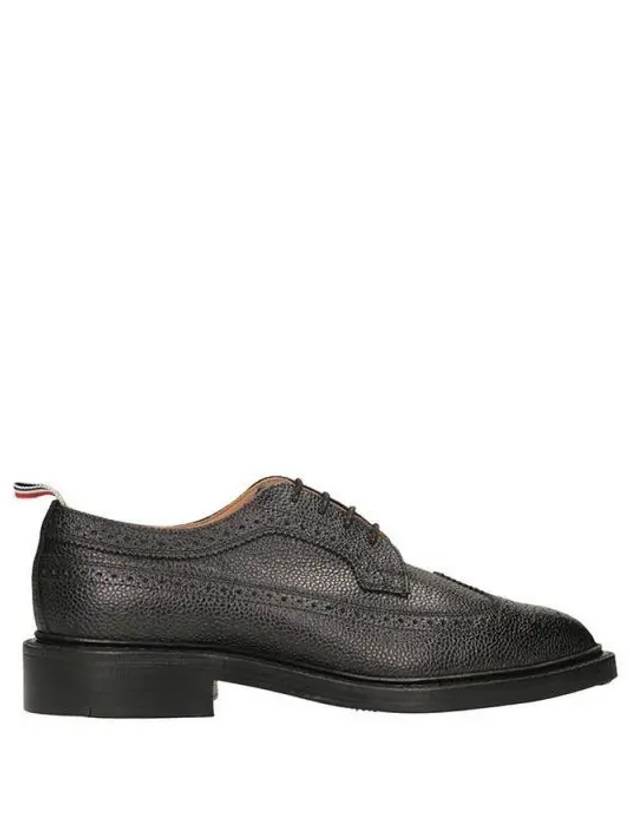 Men's Three Stripes Tab Pebble Grain Long Wing Sole Brogue Black - THOM BROWNE - BALAAN 2