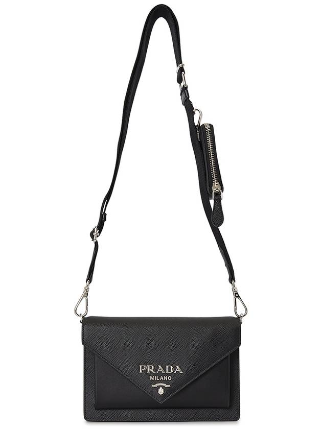 Saffiano Leather Mini Shoulder Bag Black - PRADA - BALAAN 9