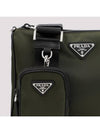 Triangle Logo Re-Nylon Saffiano Leather Shoulder Bag Tundra Khaki Green - PRADA - BALAAN 4