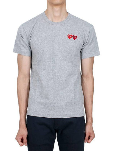 Double heart wappen short sleeve P1T226 AZ T226 051 3 - COMME DES GARCONS - BALAAN 1