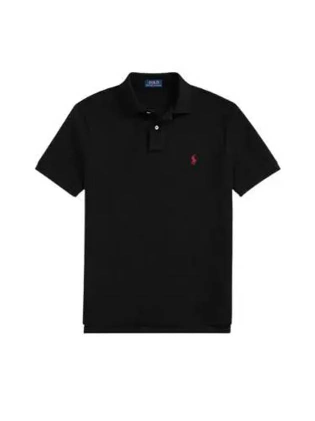 Men's Red Embroidered Logo Polo Shirt Black - POLO RALPH LAUREN - BALAAN 2