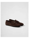 Triangle Logo Suede Loafers Dark Brown - PRADA - BALAAN 2