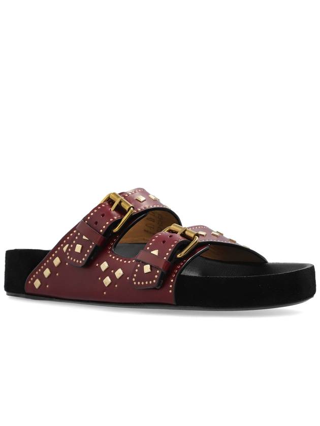 Isabel Marant Slides Lennyo, Women's, Burgundy - ISABEL MARANT - BALAAN 4