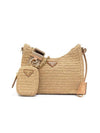 Re-Edition Raffia Shoulder Bag Beige - PRADA - BALAAN 1