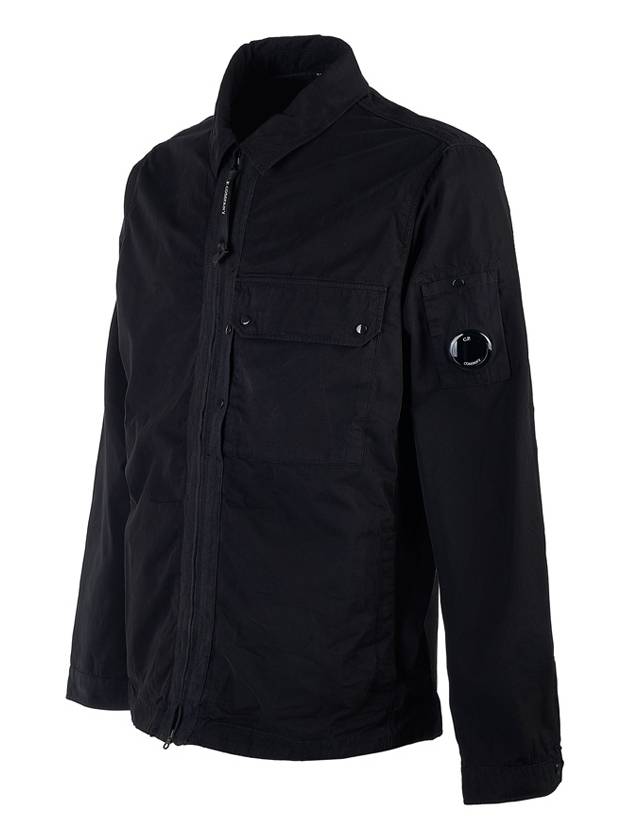 Men's Lens Wappen One Pocket Zip Up Jacket Black - CP COMPANY - BALAAN 3