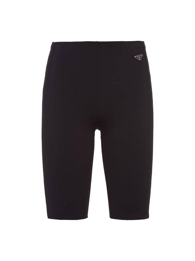 Triangle Logo Leggings Shorts Black - PRADA - BALAAN 1