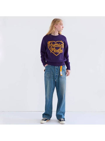 Low Gauge Purple Knit Sweater HM27CS038PP4 - HUMAN MADE - BALAAN 1