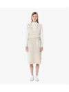 Women's V-Neck Sleeveless Midi Dress Cream - LACOSTE - BALAAN 2