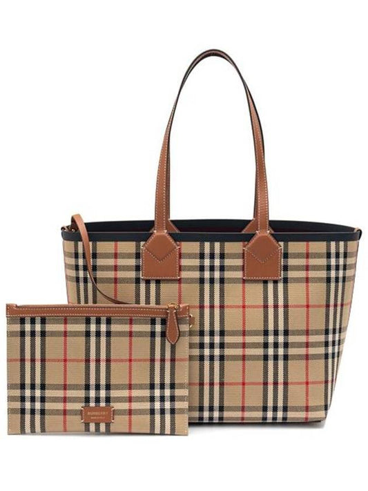 Small London Tote Bag Briar Brown Black - BURBERRY - BALAAN 2