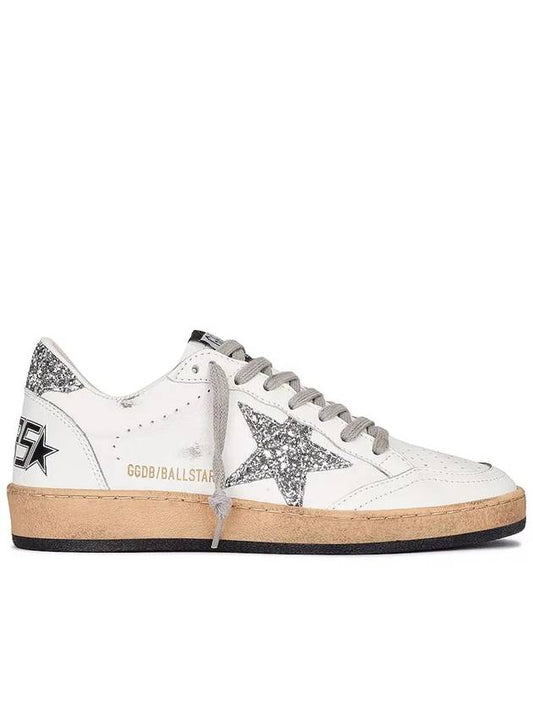 Ball Star Heel Tab Low Sneakers White Silver - GOLDEN GOOSE - BALAAN 2