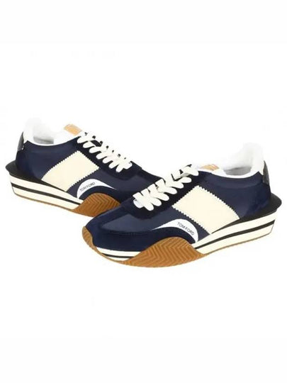 Logo James Panel Low Top Sneakers Navy - TOM FORD - BALAAN 2