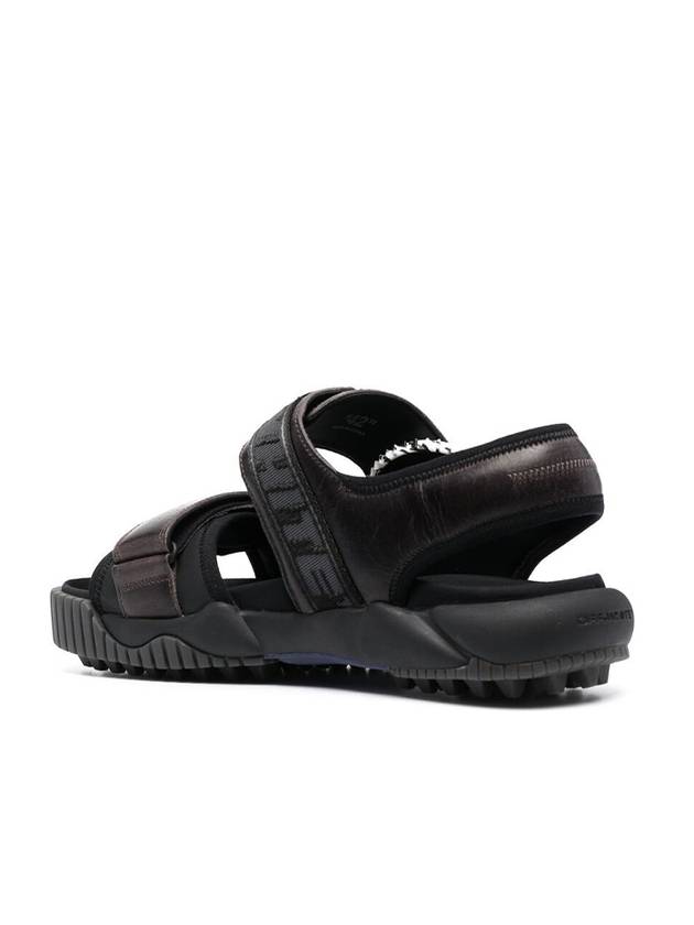 men's odd sea logo strap sandals black - OFF WHITE - BALAAN.