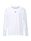 Unisex Double Loop Logo Semi U-Neck Long Sleeve T-Shirt White - MAVRK - BALAAN 2