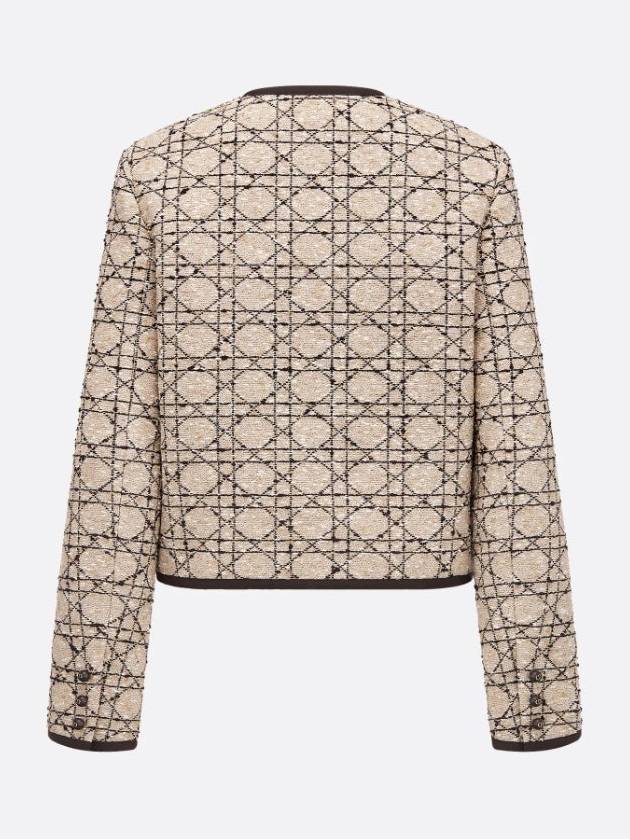 Cannage Cropped Tweed Jacket Beige - DIOR - BALAAN 3