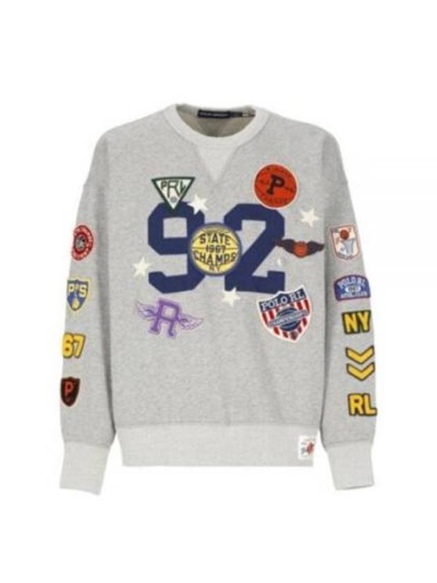 Patch Detail Sweatshirt Grey - POLO RALPH LAUREN - BALAAN 2