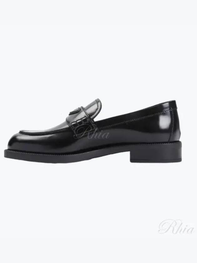 Triangle Logo Leather Loafers Black - PRADA - BALAAN 2