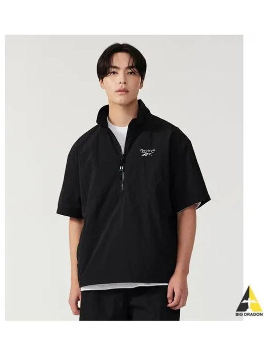 Primary Woven Short Sleeve Anorak Black - REEBOK - BALAAN 1