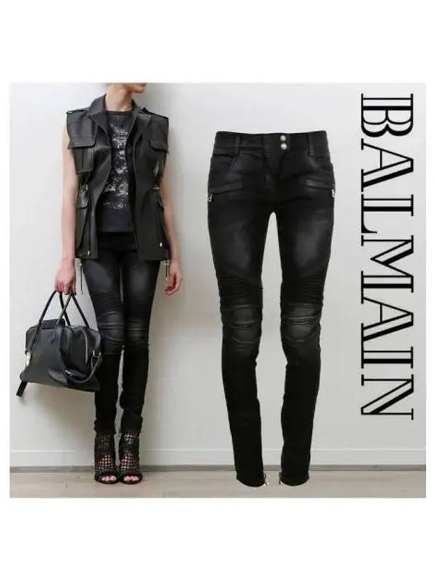 Female black washing biker 271818 - BALMAIN - BALAAN 1