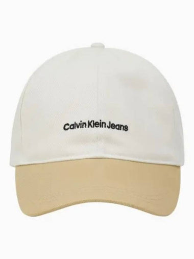 JEANS Men s Ivory Institutional Ball Cap HX0341 YBI - CALVIN KLEIN - BALAAN 1