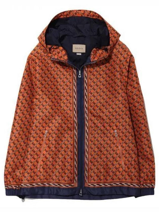 Logo Pattern Hooded Jacket Orange - GUCCI - BALAAN 1