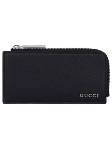 zipper card holder black wallet - GUCCI - BALAAN 1