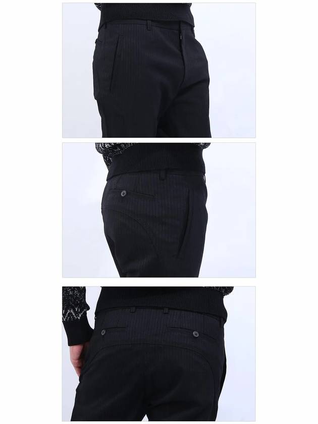 Cotton Straight Pants Black - LANVIN - BALAAN 5