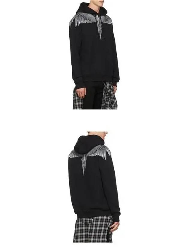 Grey Wing Print Hoodie Black - MARCELO BURLON - BALAAN 5