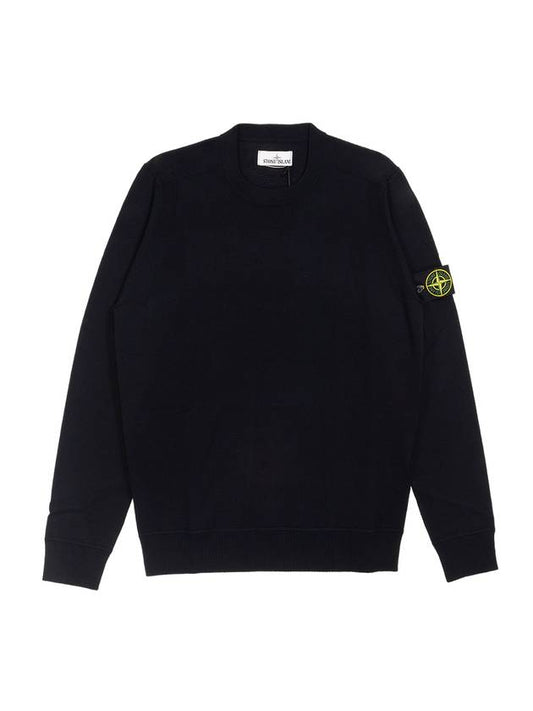 Light Wool Crewneck Knit Top Navy - STONE ISLAND - BALAAN 1