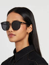 Eyewear GG Logo Round Sunglasses Grey Black - GUCCI - BALAAN 2