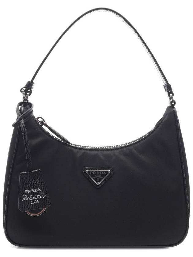 Re-Edition 2005 Silver Logo Re-Nylon Saffiano Mini Shoulder Bag Black - PRADA - BALAAN 3