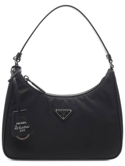 Re-Edition 2005 Silver Logo Re-Nylon Saffiano Mini Shoulder Bag Black - PRADA - BALAAN 2